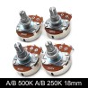 Guitar potentiometer - full size - 18mm split shaft - A500K / B500K / A250K / B250K - 2 pieces