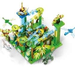 Marble race - with light - electric maze ball - building blocks - Jurassic dinosaur park / jungle world - toyPuzzles & Games