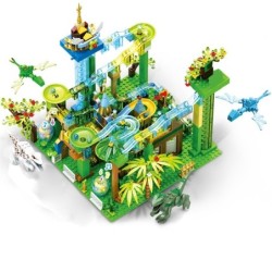 Marble race - with light - electric maze ball - building blocks - Jurassic dinosaur park / jungle world - toyPuzzles & Games
