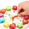 Educational toy - wooden digital clock - with geometric blocks