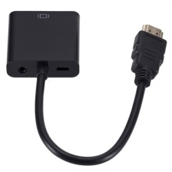 HD 1080P HDMI to VGA cable - adapter - converter with audio power supply