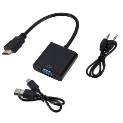 HD 1080P HDMI to VGA cable - adapter - converter with audio power supply