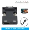 HDMI-compatible to VGA adapter - audio cable - 3.5mm - 1080P