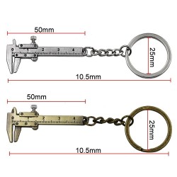 Keychain with mini vernier calliper
