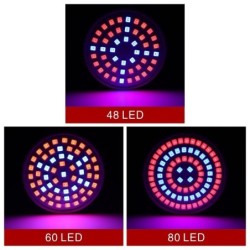 LED plant grow light - bulb - hydroponic - full spectrum - E27 / E14 / GU10 / MR16 / B22 - 220V - 3W / 4W / 5W