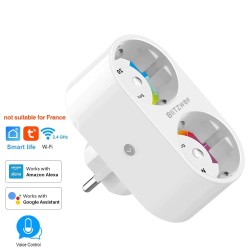 BW-SHP7 -16A 3680W - wall socket - dual EU plug - WiFi - timer - remote control - Alexa - Google