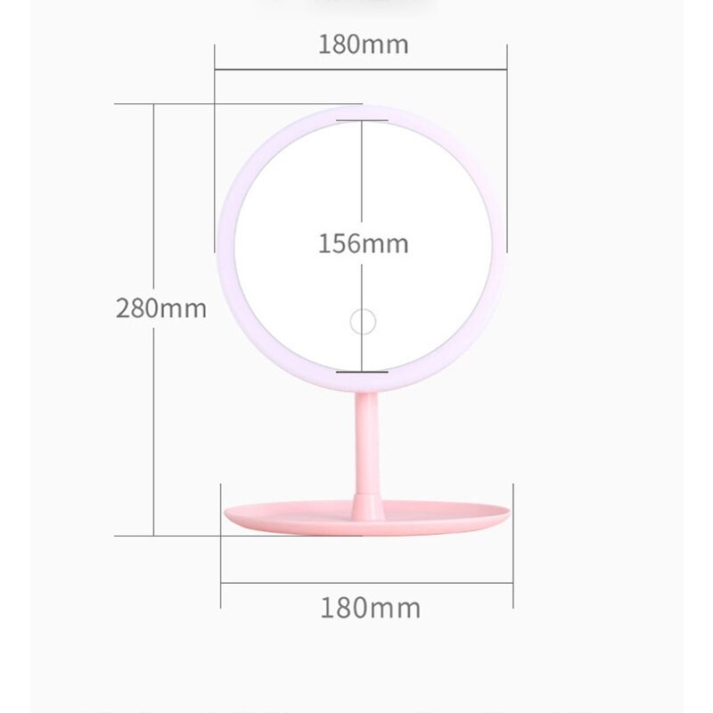 Makeup mirror - LED light - adjustable - touch control - dimmer - USB