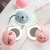 Mini pocket mirror - with fan - LED light - piggy head shapeMake-Up