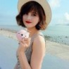 Mini pocket mirror - with fan - LED light - piggy head shapeMake-Up