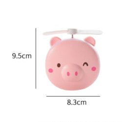 Mini pocket mirror - with fan - LED light - piggy head shapeMake-Up