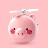 Mini pocket mirror - with fan - LED light - piggy head shapeMake-Up