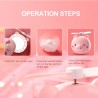 Mini pocket mirror - with fan - LED light - piggy head shapeMake-Up