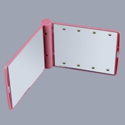Makeup mirror - with 8 LED light - foldable