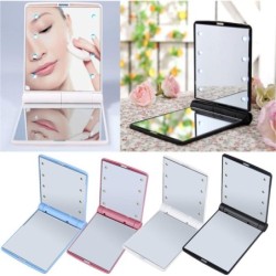 Makeup mirror - with 8 LED light - foldable