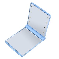 Makeup mirror - with 8 LED light - foldable