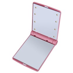 Makeup mirror - with 8 LED light - foldable