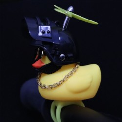 Rubber yellow duck - car dashboard decoration - toy - with propellers / light