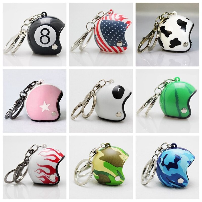 Keychain with helmet
