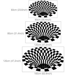 3D geometric vision - optical Illusion - non-slip carpet - matCarpets
