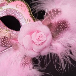 Venetian eye mask - with feathers / glitter - for Halloween / masquerades