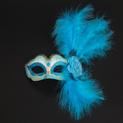Venetian eye mask - with feathers / glitter - for Halloween / masquerades