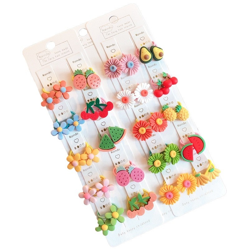 Hair elastics - animals / flowers / fruits shaped - 20 / 30 / 40 pieces