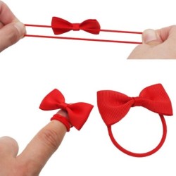 Hair elastics - with ribbon bow - 50 pieces