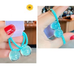 Hair elastics - with starry ball - 2 pieces