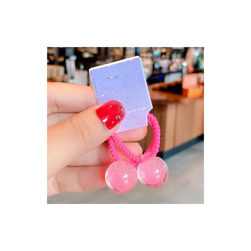 Hair elastics - with starry ball - 2 pieces