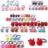 Hair elastics - multicolored - balls / hearts / stars / rabbit - 10 pieces