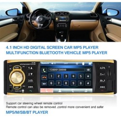 4,1 polegadas - 1 Din - rádio do carro - controle remoto - HD - Bluetooth - 12V - USB - AUX - FM