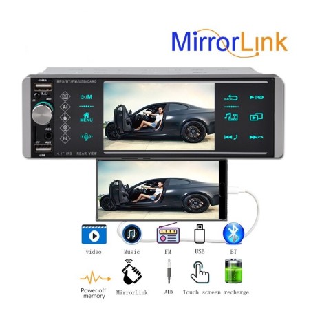 4 Inch - 1 Din - car radio - Bluetooth - 1080P - HD - SD - FM - Android MP5 - 2 USB - Mirrorlink