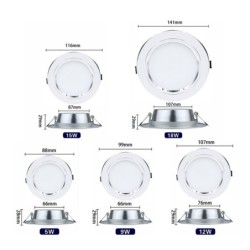LED ceiling light - recessed round lamp - 5W / 9W / 12W / 15W / 18W - AC 220V-240V - 10 piecesCeiling lights