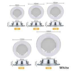 LED ceiling light - recessed round lamp - 5W / 9W / 12W / 15W / 18W - AC 220V-240V - 1 piece