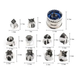 Cookie cutters - stainless steel - 12 pieces