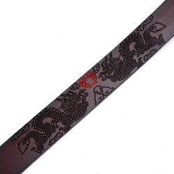 Luxurious leather belt - with automatic buckle - V letter / snake design