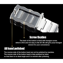 Luxurious stainless steel belt - punk style - buckle with panther