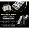 Luxurious stainless steel belt - punk style - buckle with panther