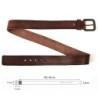 Classic men's belt - metal buckle - genuine leather - with screws