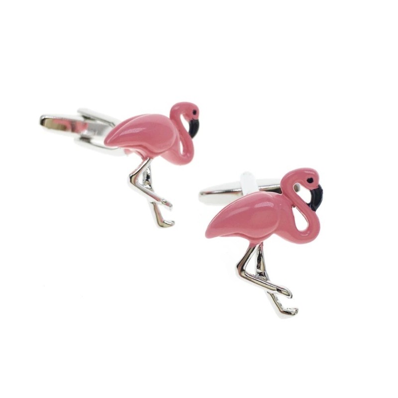Classic cufflinks - with pink flamingo
