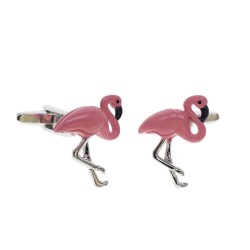 Classic cufflinks - with pink flamingo