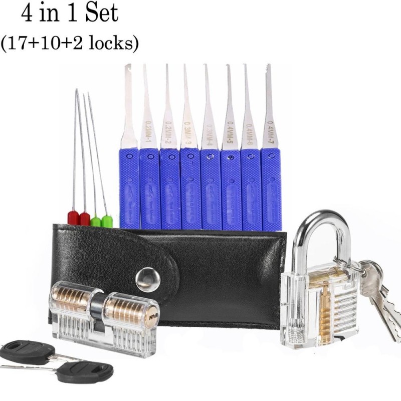 Transparent locks with lockpick / broken key extractor - locksmith set