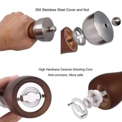 Wooden pepper / salt grinder - adjustable coarseness