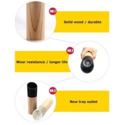 Wooden salt / pepper / herbs grinder - adjustable ceramic rotor