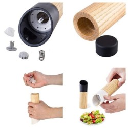 Wooden salt / pepper / herbs grinder - adjustable ceramic rotor