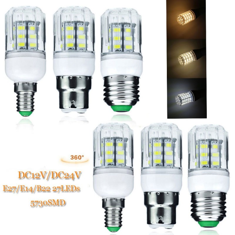 E26 - E27 - E14 - E12 - B22 - GU10 - G9 - 12V-24V - 5730 SMD - LED bulb
