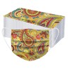 Protective face / mouth masks - disposable - 3-ply - for adults - flowers print - 50 pieces