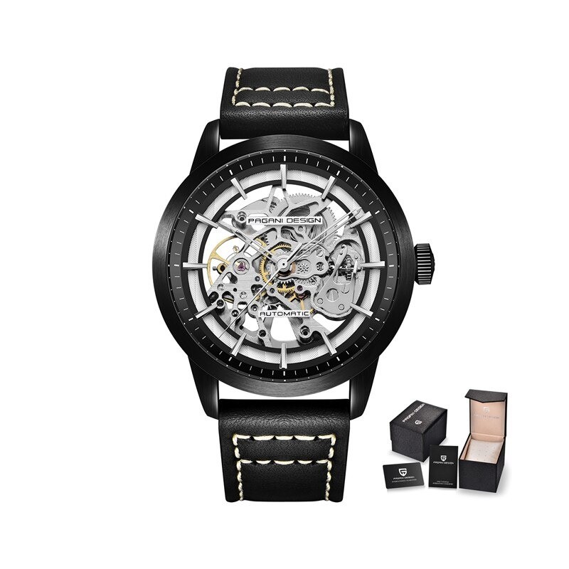 Pagani Design - luxurious automatic men's watch - stainless steel - leather strap - waterproof