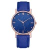 Luxurious women's quartz watch - leather strap - with rhinestones