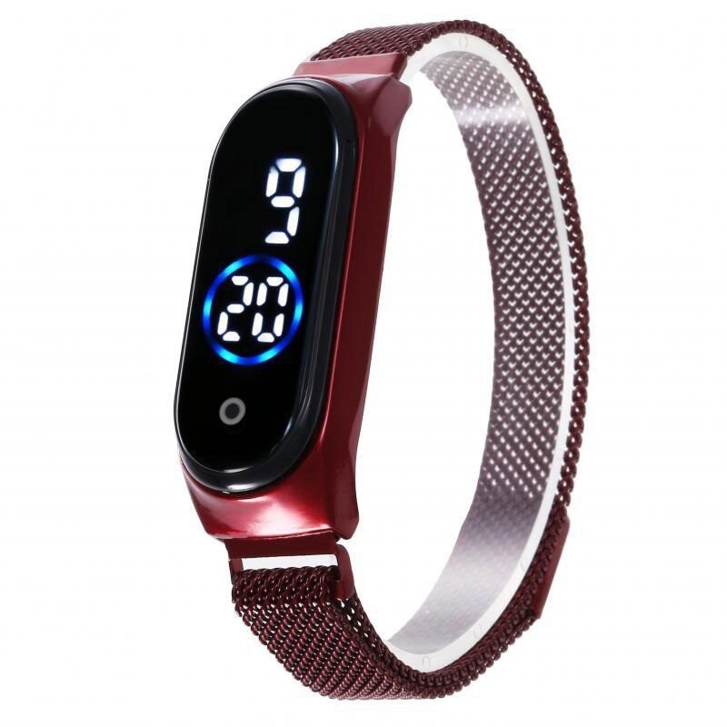 Relógio feminino elegante - tela sensível ao toque - digital - LED - com fivela magnética